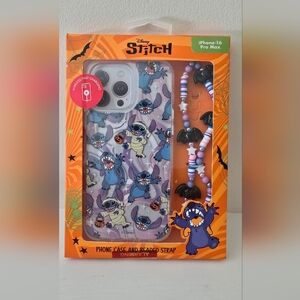 Disney Stitch Halloween iPhone 16 Pro Max Case with Beaded Strap – NIB